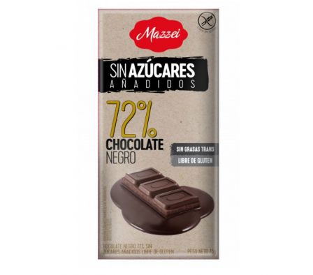 CHOCOLATE NEGRO 72% SIN AZUCARES AÑADIDOS