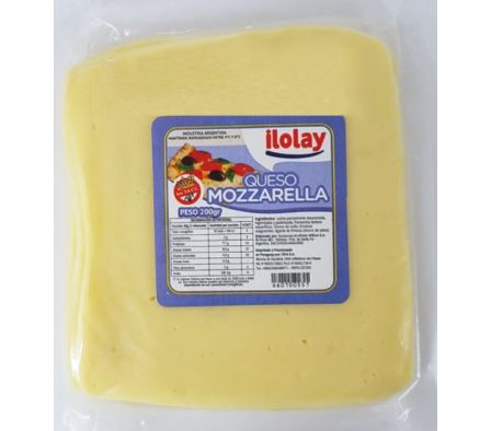QUESO MOZZARELLA ILOLAY FETEADO 200 GRS