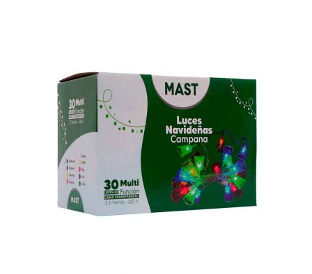 LUZ NAVIDEÑA CAMPANA 30 L 2.3 MTS MULTICOLOR