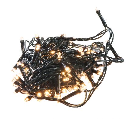 LUZ NAVIDEÑA LED 100 BLANCO CALIDO 5MTS 