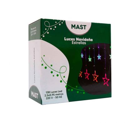 LUZ NAVIDEÑA CASCAD ESTR 138L LED 2,5M*0,95M MULTI