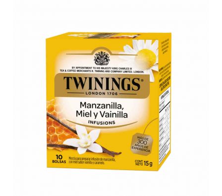 TE TWININGS MANZANILLA MIEL Y VAINILLA 10 UNI