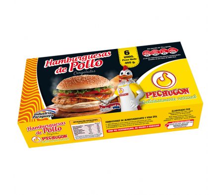 PECHUGON HAMB.DE POLLO CONGELADO x 6 UN.