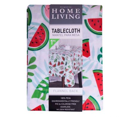 MANTEL ESTAMPADO SANDIA BLANCO/ROJO/VERDE 70'' REF