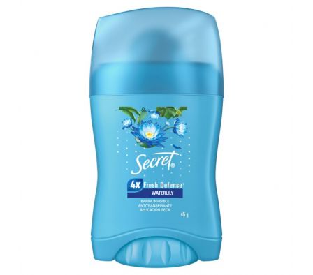 DESODORANTE SECRET BARRA WATERLILY 45G