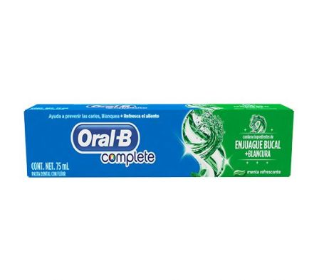 CREMA DENTAL ORAL-B COMPLETE MENTA REFRESCANTE X 9