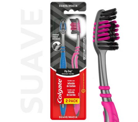 CEPILLO DENTAL COLGATE ZZ CHARCOAL 2PK