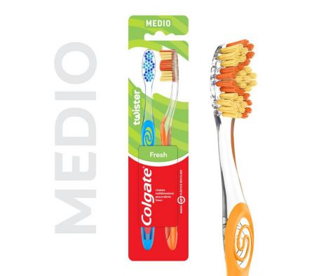 CEPILLO DENTAL COLGATE  TWISTER MEDIO 2X1 
