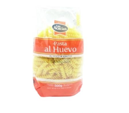 FIDEOS LAS ACACIAS  AL HUEVO TIRABUZON 500GR.