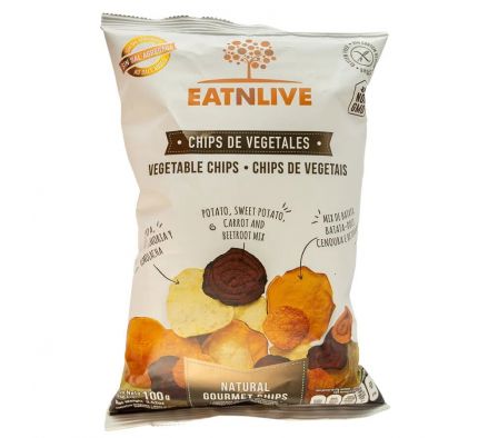 CHIPS VEGETALES EATNLIVE SIN SAL X 100 GR.