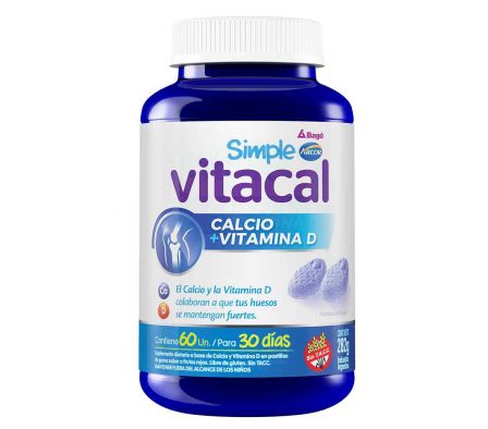 VITAMINA SIMPLE VITAL CALCIO + VITAMINA-D  X 60 UN