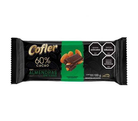 CHOCOLATE COFLER 60% CACAO C/ALMENDRAS 100GR