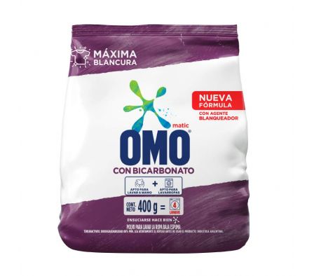 JABON E/POLVO OMO LAVADO A MANO C/BICARBONATO 400G