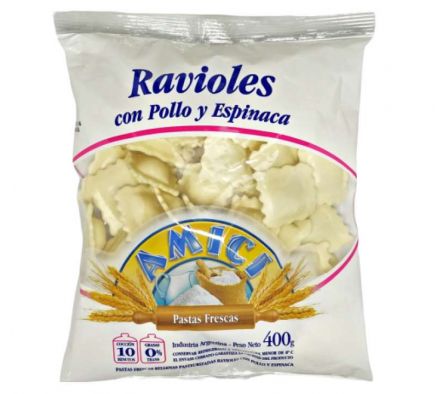 AMICI RAVIOLES POLLO/ESPINADA 400GR