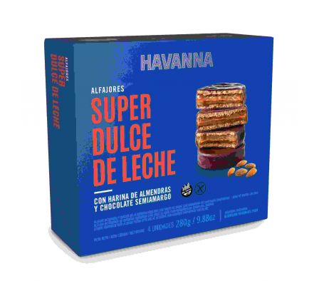 ALFAJOR HAVANNA SUPER DDL S/ GLUTEN  X 4 UN