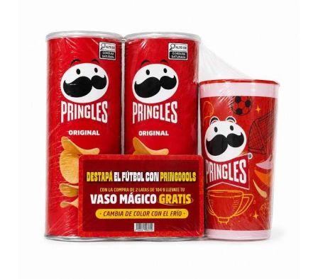 PAPAS FRITAS PRINGLES 2 + VASO CAMBIA DE COLOR