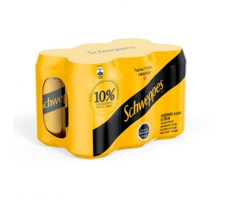 AGUA TONICA SA SCHWEPPES LATA 310 ML PACK X6 