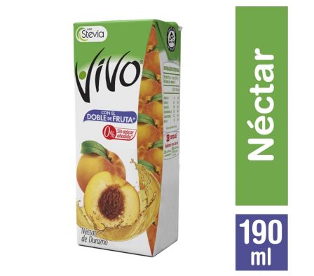 VIVO JUGO NECTAR DURAZNO 190CC