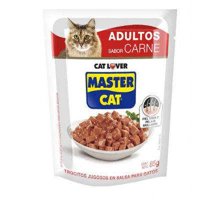 ALIM.P/GATO TROCITOS MASTER CAT CARNE 85 GRS