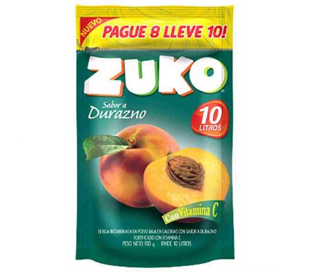 JUGO POLVO ZUKO DURAZNO 10 LTS 100 GRS
