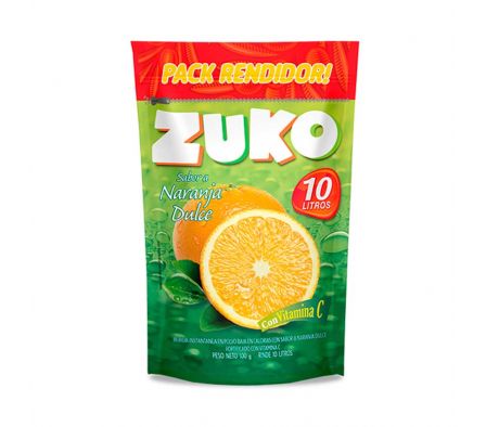 JUGO POLVO ZUKO  NARANJA DULCE 10 LTS 100 GRS