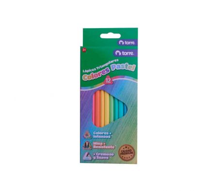 LAPICES DE COLORES TORRE PASTELES TRIANG 12 UNDS 
