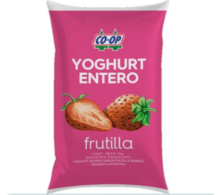 YOGURT BEBIBLE CO-OP SACHET FRUTILLA 1LT