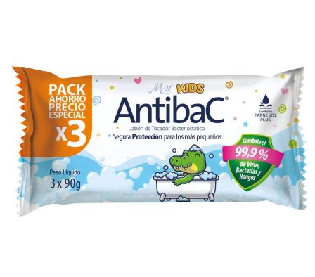 JABON TOCADOR MAR ANTIBAC  KIDS 3X90GR