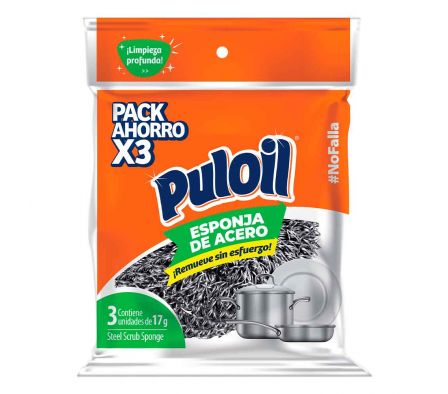 ESPONJA PULOIL ACERO 3 UNI