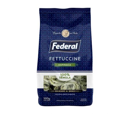 FIDEOS FEDERAL SEMOLA FETTUCCINE ESPINACA 500GR