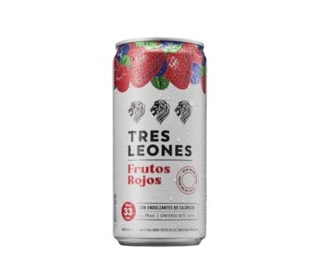 COCTEL TRES LEONES RON FRUTOS ROJOS LATA 269ML