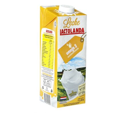 LECHE LACTOLANDA SEMIDESCREMADA C/OMEGA 3 UAT 1L