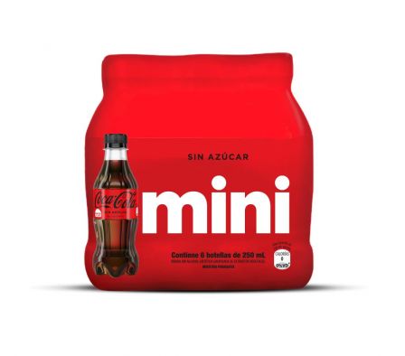 MINI PACK COCA COLA S/AZUCAR LL5 P6 X6 UNDS 250 ML