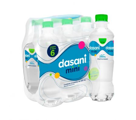 PACK X 6  AGUA MINERAL DASANI SIN GAS 250ML
