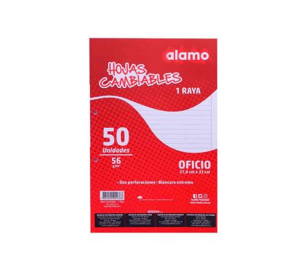 HOJAS CAMBIABLES ALAMO OFICIO 1RAYA X 50HOJAS