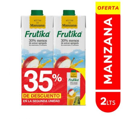 PACK X 2 FRUTIKA NECTAR MANZANA 1LT 10% DTO
