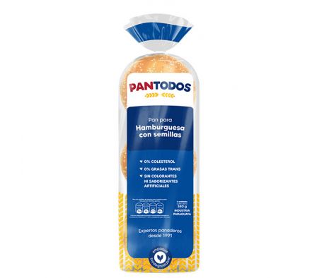 PAN P/HAMBURGUESA PANTODOS C/SEMILLA 6UN
