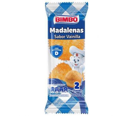 MADALENAS BIMBO VAINILLA 2 PIEZAS 80 GR