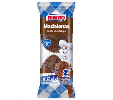 MADALENAS BIMBO CHOCO CHIPS BOLSA 2UN 80GR