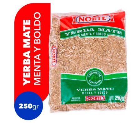 YERBA MATE NORTE MENTA Y BOLDO 250GR