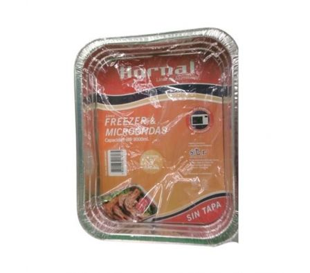 BANDEJA ALUMINIO S/TAPA HORNAL 2000 ML X3