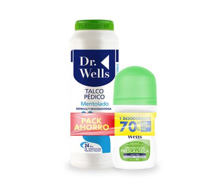 PACK DR WELLS 1 TALCO MENTOLADO CON 1 DESODORANTE