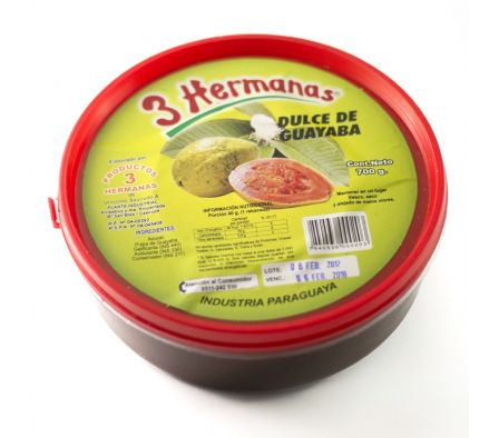 DULCE DE GUAYABA 3 HERMANAS EN PAN ENV.PLAST 700GR