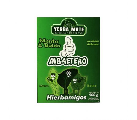 YERBA MBAETEKO MENTA Y BOLDO CAJA 500GR