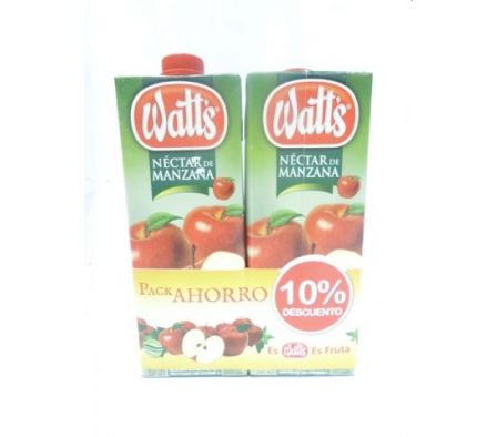 PACK x 2 WATTS NECTAR  MANZANA 1 LT.,