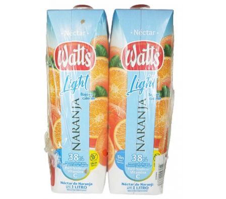 PACK x 2 WATTS LIGHT NARANJA 1000 ML