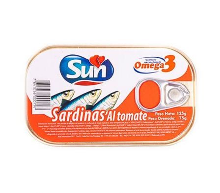 SARDINAS SUN  C/SALSA DE TOMATE ABRE FACIL 125GR