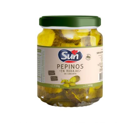 PEPINO SUN RODAJA VIDRIO 720GR