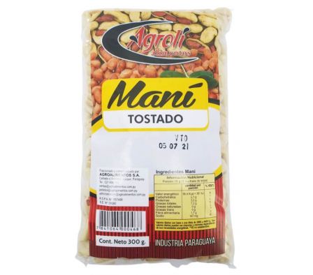 MANI TOSTADO AGROLI CON SAL 300DR
