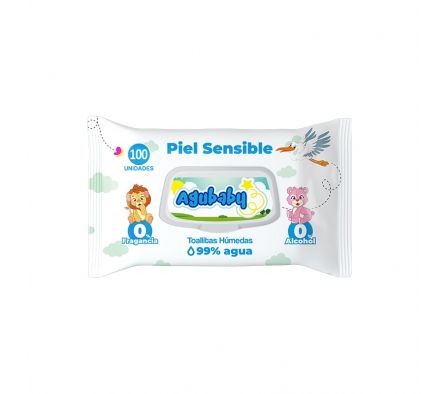 TOALLITAS HUMEDAS AGUBABY PIEL SENSIBLE 100 UND